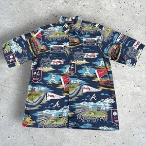 Atlanta Braves Shirt Mens Medium Reyn Spooner World Series Hawaiian Vintage 90s